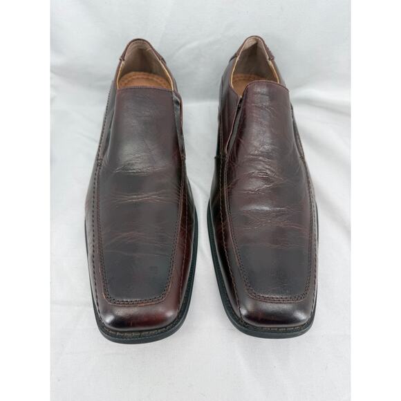 Joseph Abboud Men\'s Burgundy Brown Leather Slip On Dress Shoes Loafers Size 14M main image 11